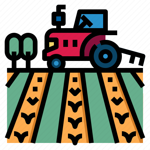 Tractor, farm, agriculture, harvest, cultivation, garden, plant icon - Download on Iconfinder