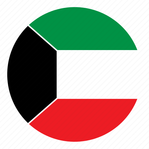 Country, flag, kuwait, middle east, round, color, nation icon - Download on Iconfinder