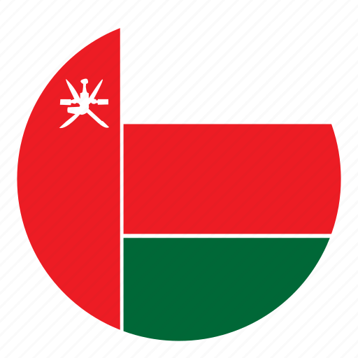 Country, flag, middle east, oman, round, color, nation icon - Download on Iconfinder