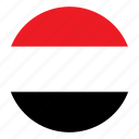 country, flag, middle east, round, yemen, color, nation