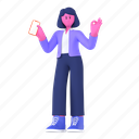 smartphone, call, calling, mobile, phone, businesswoman, working, 3d character, business 