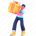gift, surprise, present, special, box, creative industry, marketing, startup, 3d character 