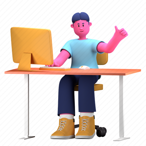 Desktop, working space, computer, work, online, creative industry, marketing 3D illustration - Download on Iconfinder