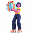gift, surprise, present, special, box, creative industry, girl, startup, 3d characters 