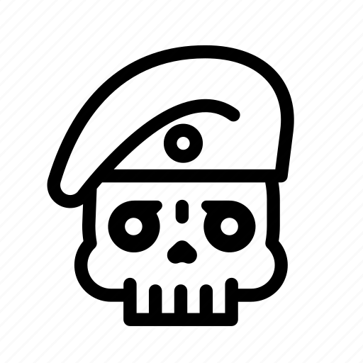 Beret, dead, deadman, military, skull, danger, skeleton icon - Download on Iconfinder