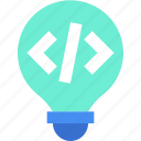 idea, light, bulb, creative, innovation, coding, programming