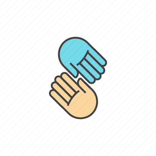 Blue, hands, helping, helping hands, join, yellow icon - Download on Iconfinder
