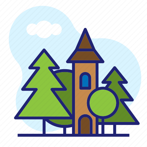 Building, construction, house, mountain, property, real estate, tower icon - Download on Iconfinder