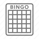 bingo, card, casino, game, play, row, bingo card, play bingo