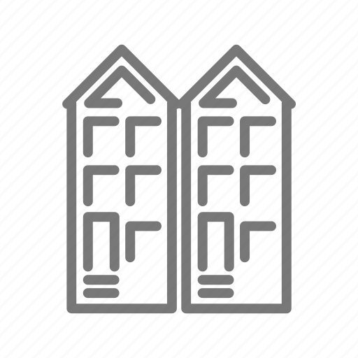 Brownstone, building, city, house, row house, urban, townhome icon - Download on Iconfinder