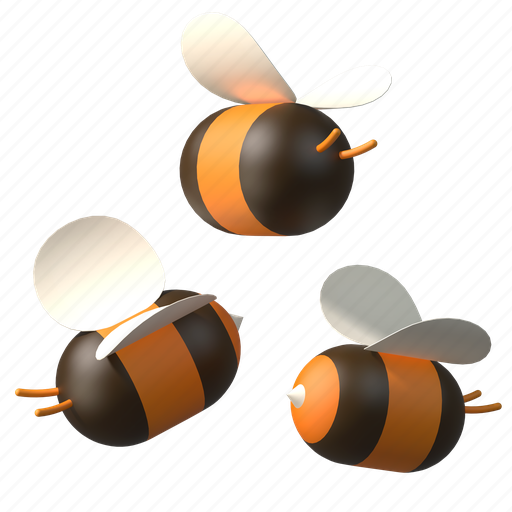 Bee, insect, bug, animal, honey bees, nature, 3d 3D illustration - Download on Iconfinder