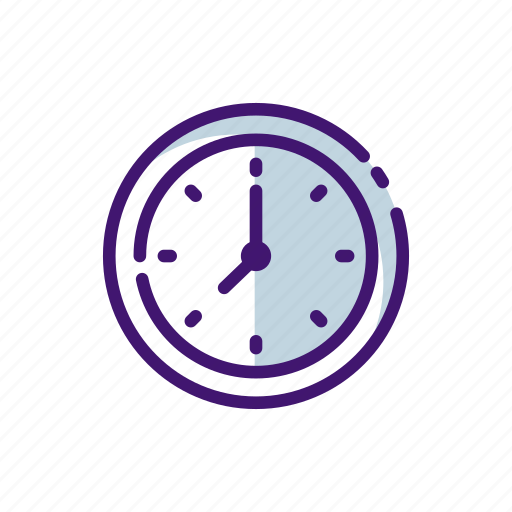 Blue, clock, minimalist, purple, time, watch icon - Download on Iconfinder