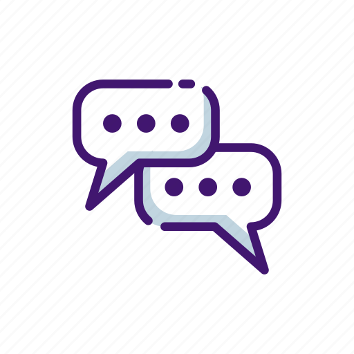 Blue, chat, conversation, minimalist, purple, typing icon - Download on Iconfinder