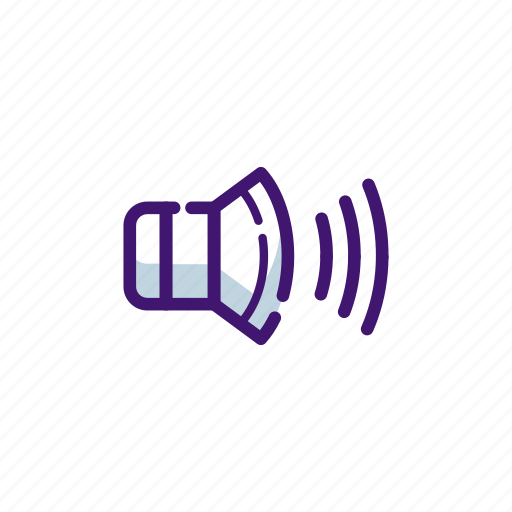 Blue, minimalist, purple, speaker, talk, volume icon - Download on Iconfinder