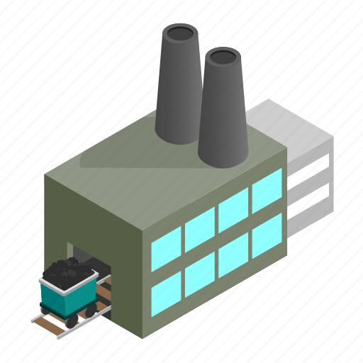Based, coal, generator, isometric, line, power, station icon - Download on Iconfinder