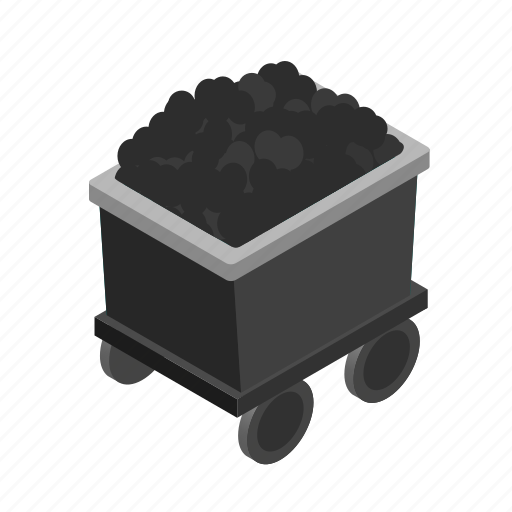 Coal, delivery, electric, isometric, outline, tank, wagon icon - Download on Iconfinder