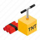 dynamite, explode, explosion, explosive, isometric, tnt, weapon