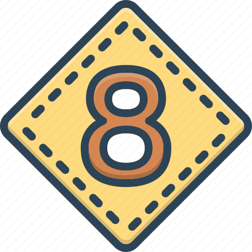 Badge, eight, hour, label, number, octagonal, octennial icon - Download on Iconfinder
