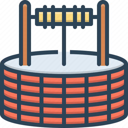 Borehole, deep, pit, village, water, waterhole, well icon - Download on Iconfinder