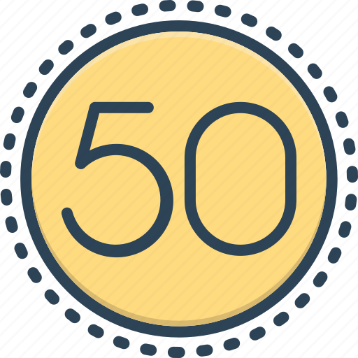 Count, fifty, number, quinquagenarian icon - Download on Iconfinder