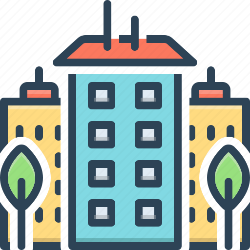 Downtown, center, city, midtown, apartment, architecture, building icon - Download on Iconfinder