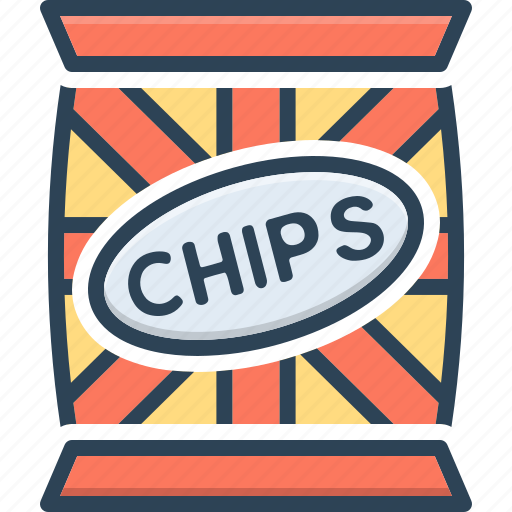 Chips, crisp, snacks, package, slice, crunchy, pouch icon - Download on Iconfinder