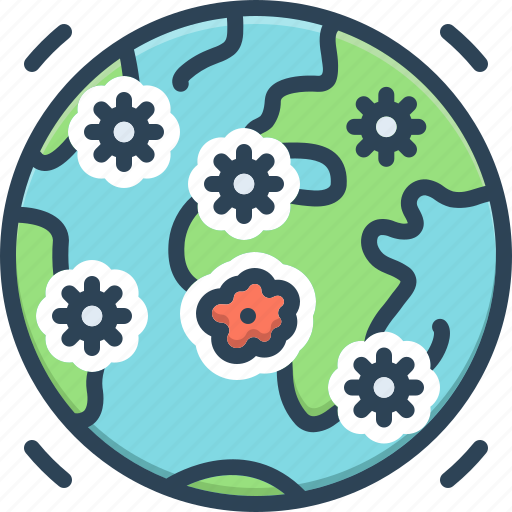 Widespread, bacteria, pandemic, epidemic, influenza, earth, virus icon - Download on Iconfinder