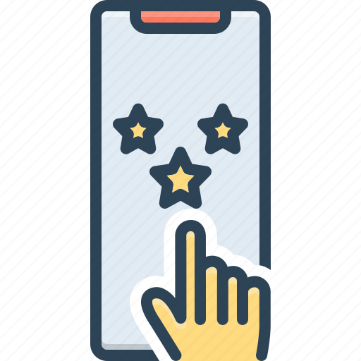 Reviewed, phone, scrutiny, satisfaction, feedback, like, rating icon - Download on Iconfinder
