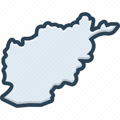 Afghanistan, map, country, contour, border, afghan, continent icon - Download on Iconfinder