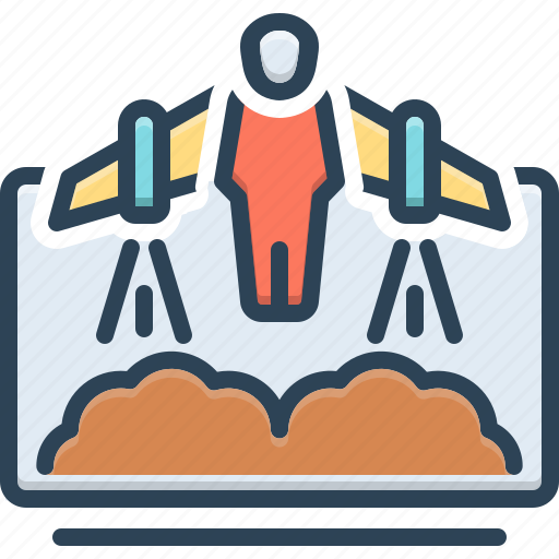 Boost, encouragement, rise, achievement, jetpack, rocket, flying icon - Download on Iconfinder