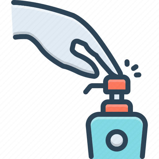 Pressing, hand, bottle, press, prevention, safety, sanitizer icon - Download on Iconfinder