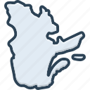 quebec, america, province, contour, country, continent, map