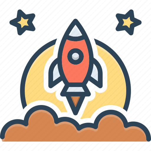Beyond, ambition, rocket, launch, flame, spaceship, far away icon - Download on Iconfinder