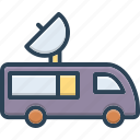 ob, broadcast, caravan, telecast, satellite, vehicle, communication