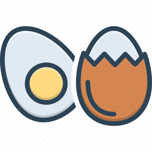 Egg, half, cooked, easter, yolk, chicken, protein icon - Download on Iconfinder