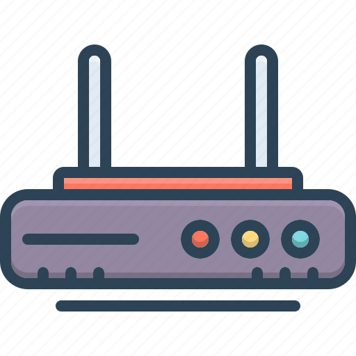 Modem, broadband, routing, antenna, connection, internet, wireless icon - Download on Iconfinder
