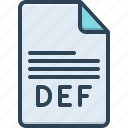 def, data, file, format, document, folder, multimedia