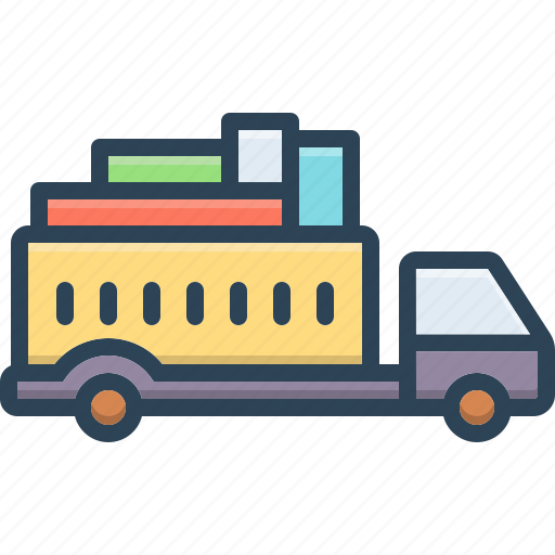 Weighted, loaded, truck, transport, shipping, carrier, conveyance icon - Download on Iconfinder