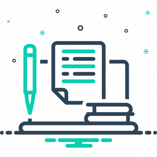Assigned, pen, paper, file, message, script, copywriting icon - Download on Iconfinder