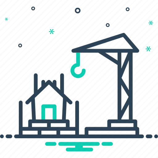 Build, constructed, construction, house, site, crane, maintenance icon - Download on Iconfinder
