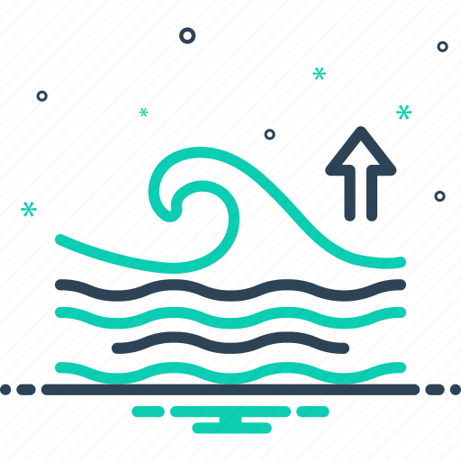 Tide, flood, stream, clause, flow, wave, aqua icon - Download on Iconfinder