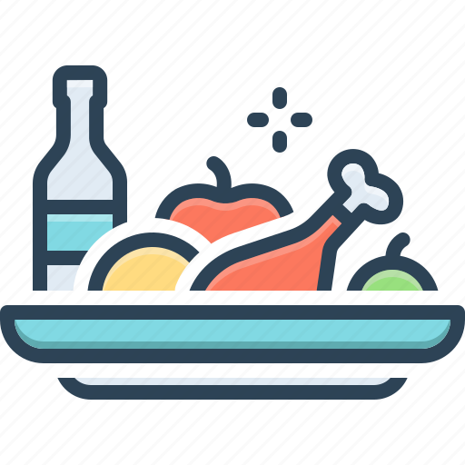 Meals, grub, diet, meat, fruit, nutriment, nourishment icon - Download on Iconfinder