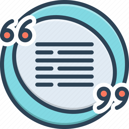 Cited, quote, quotation, extract, citation, speech, dialogue icon - Download on Iconfinder