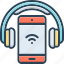 pair, combination, wireless, headphones, mobile, electronic, listening 