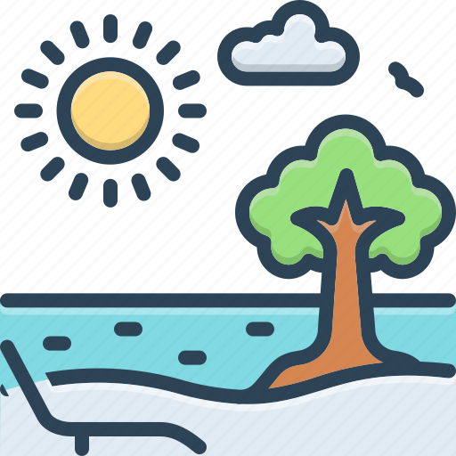 Summer, summertime, vacation, summertide, sunny season, coastal area, deck chair icon - Download on Iconfinder