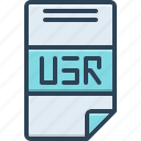 usr, monogram, file, extension, document, initial, alphabet
