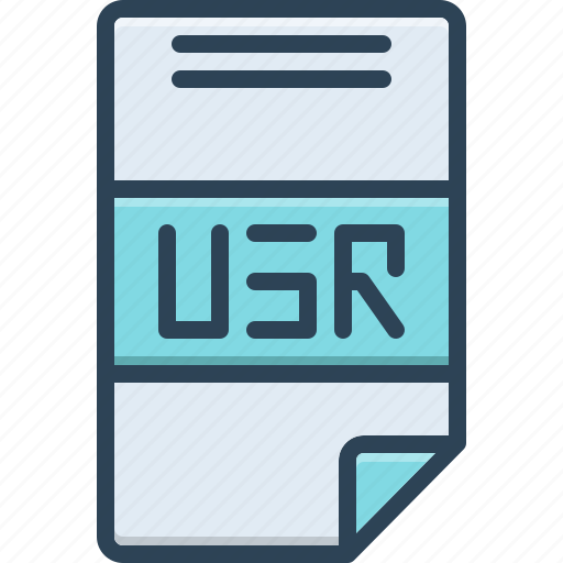 Usr, monogram, file, extension, document, initial, alphabet icon - Download on Iconfinder
