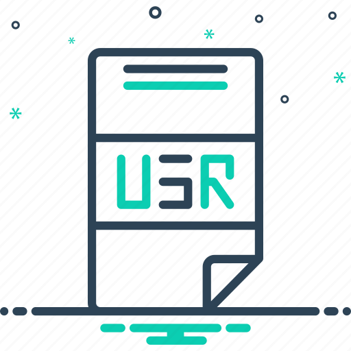 Usr, monogram, file, extension, document, format, alphabet icon - Download on Iconfinder