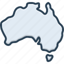 australia, map, country, contour, region, border, brisbane, adelaide