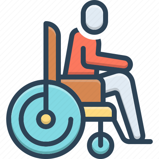 Disabled, handicapped, infirm, handicap, wheelchair, accessibility, having a disability icon - Download on Iconfinder